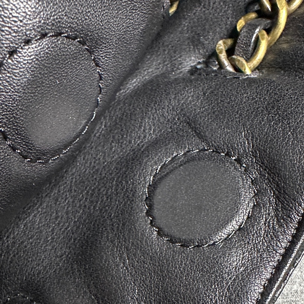 Talbots Black Textured Shoulder Bag with Chain Accent NWOT - Picture 4 of 8